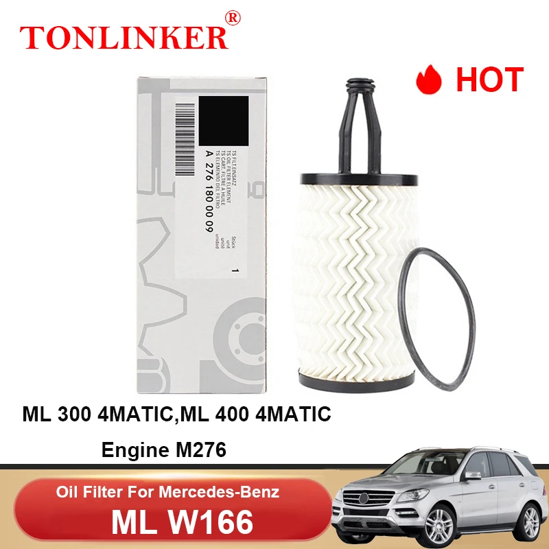 TONLINKER Oil Filter A2761800009 For Mercedes Benz ML Class W166 2013 2014 2015 ML 300 400 4MATIC Car Accessories Goods