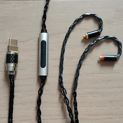 ELFINEAR USB TYPE C Headphone Cables With Inline Mic Control Suitable for detachable headphones like QDC, KZ, Shure Etc