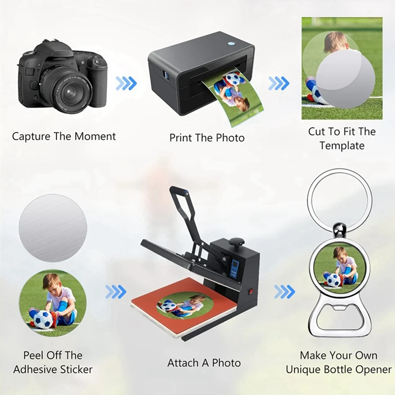 TTKK-llaveros en blanco de sublimación, abridor de botellas de Metal, transferencia de calor, 30X