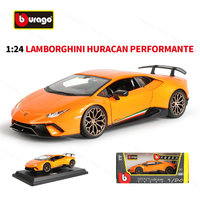 Bburago 1:24 Lamborghini Huracan Performante Orange Sports Car Static Die Cast Vehicles Collectible Model Car Toys