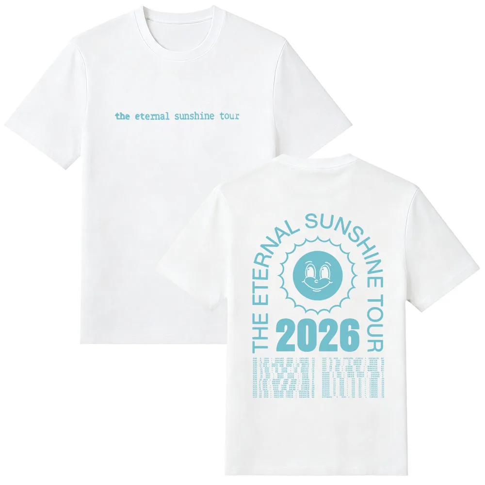 Ariana Grande The Eternal Sunshine Tour 2026 T Shirt Women Men High Quality Pure Cotton Tees O-neck Short Sleeve Comfortable Top