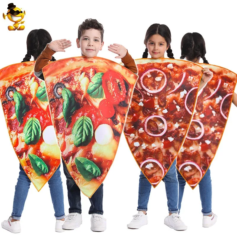 

Children's Funny Pizza Slice Costume Jumpsuit Party Entertainment Boy Girl Polyester Uniforms Stage Performance Outfits