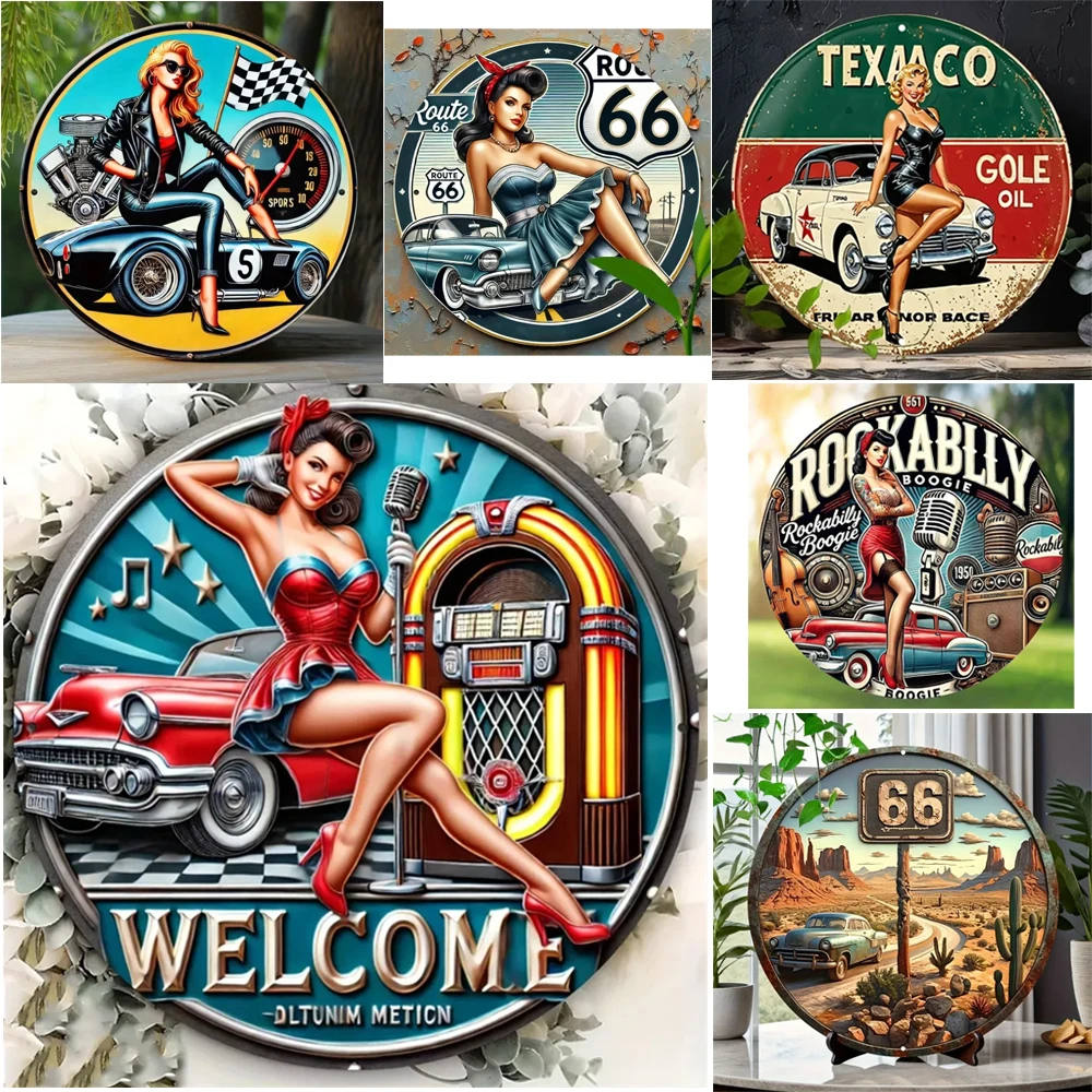 Vintage Iron Wall Art: Glamorous Microphone & Woman Design for Bar, Cafe, Bedroom or Music Room - Retro Chic Statement Piece