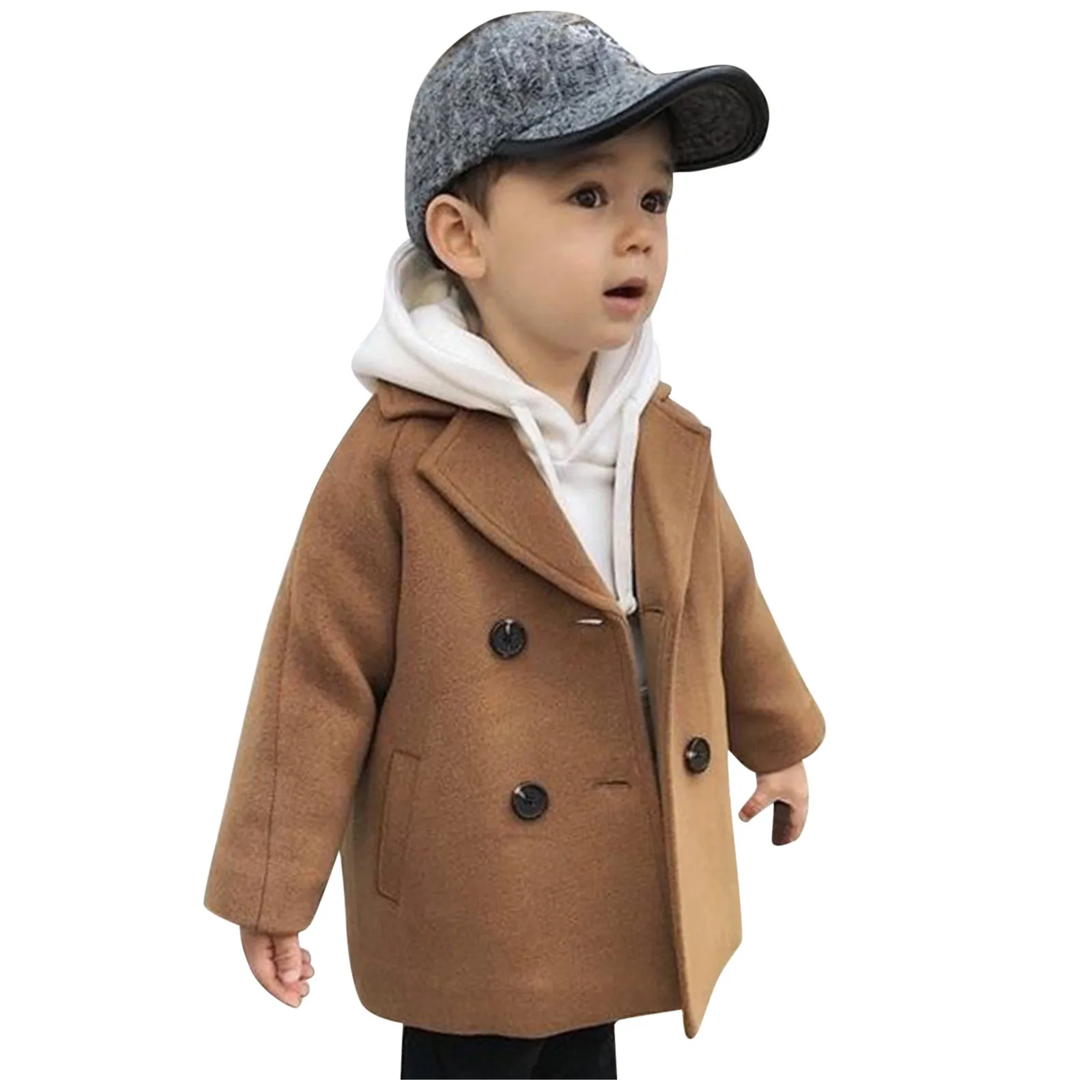 

Boys Heavy Coat Size 10 Toddler Girls Coat Baby Notched Breasted Plaid Boys Trench Kids Elegant Double Wool Puff Coat Boys