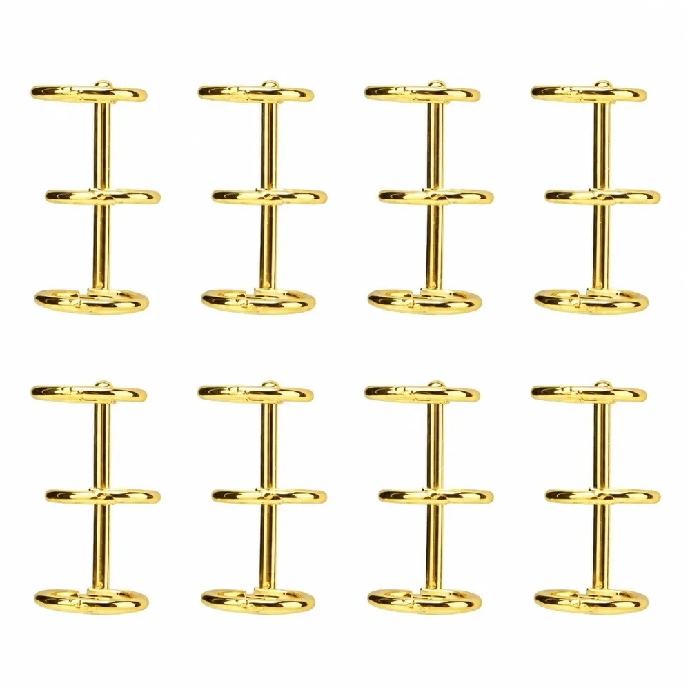 12 pcs Metal 3 Ring Binder Loop 3 Holes Openable Metal Book Ring Circular Reusable Loose Leaf Ring Notebook Binding