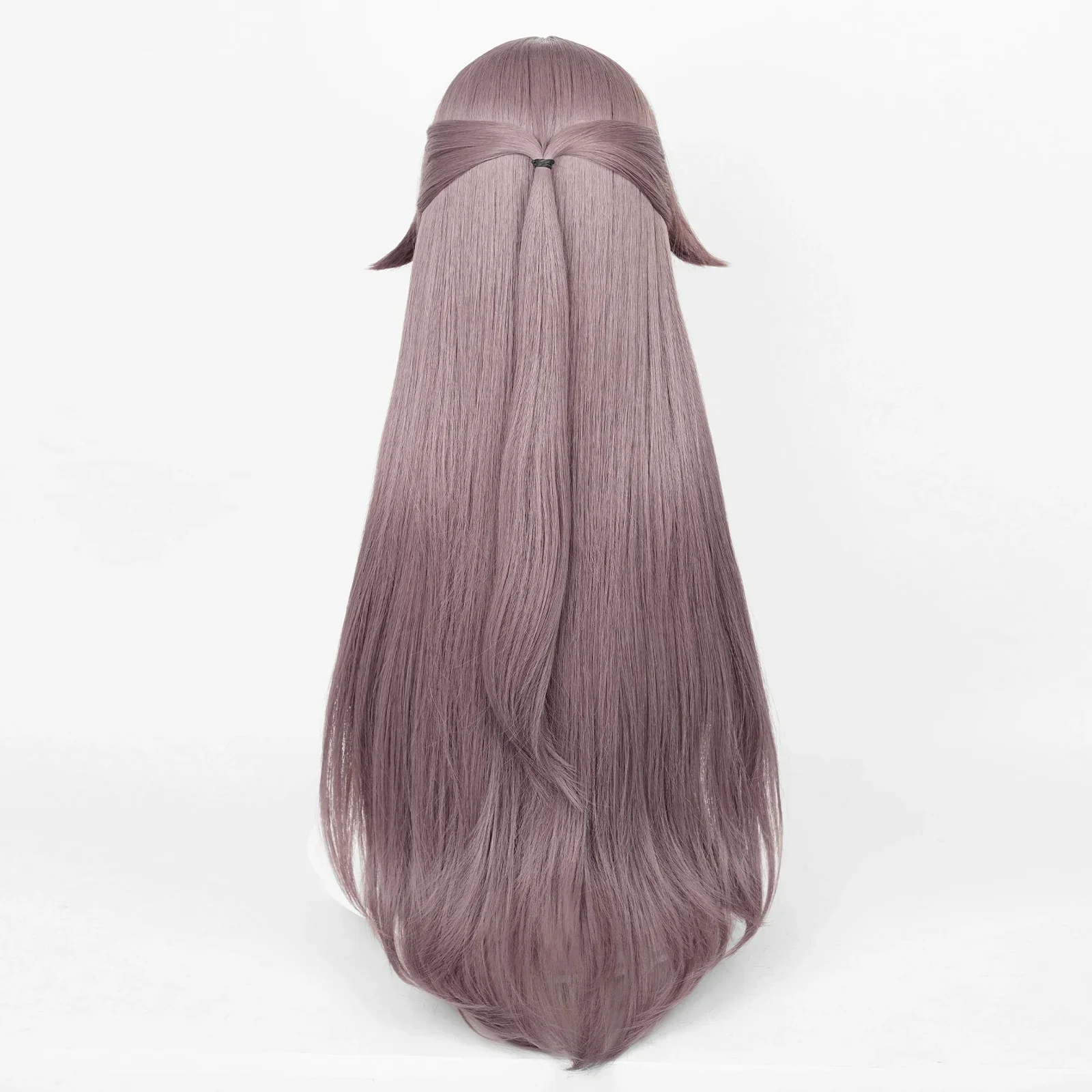 RANYU Game Honkai: Wig Cosplay Star Rail Herta dengan poni sintetis panjang lurus abu-abu ungu rambut Wig tahan panas untuk pesta