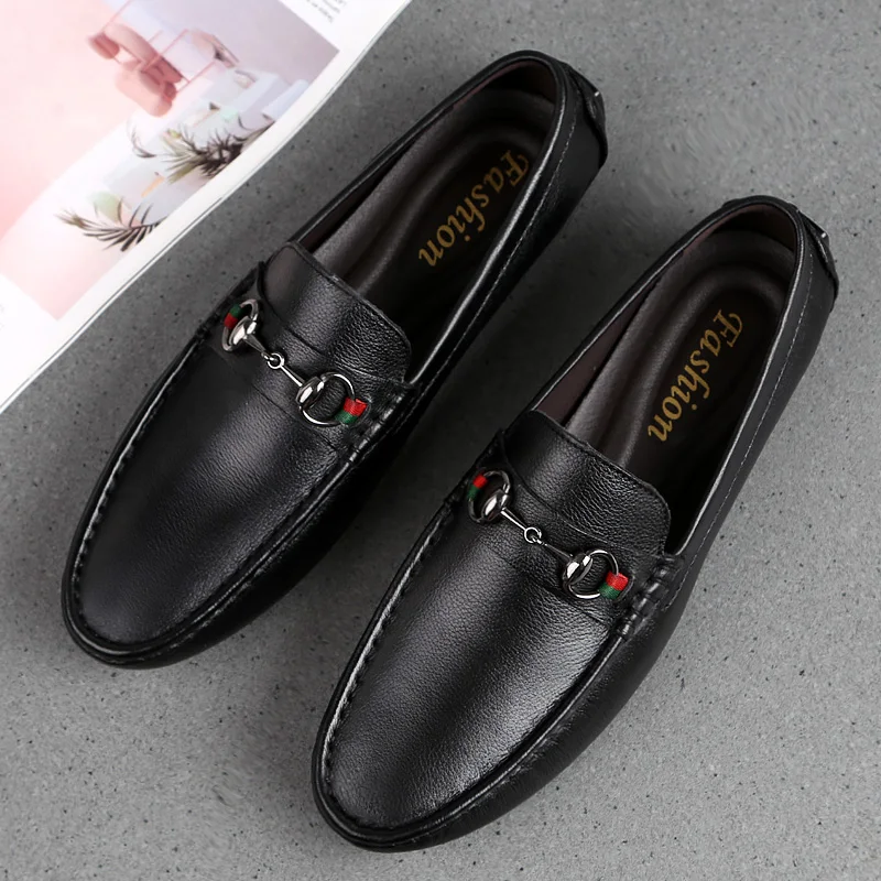 Men Driving Shoe Leather High Quality Breathable Slip on Men Casual Shoes Comfortable Light Men Loafers Formal Men Dress Shoes