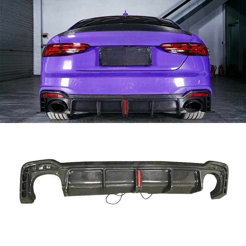 

For RS5 B9.5 2 Doors Coupe Sportback 4Door Carbon Fiber Rear Bumper Rear Diffuser 2020-2024 Year