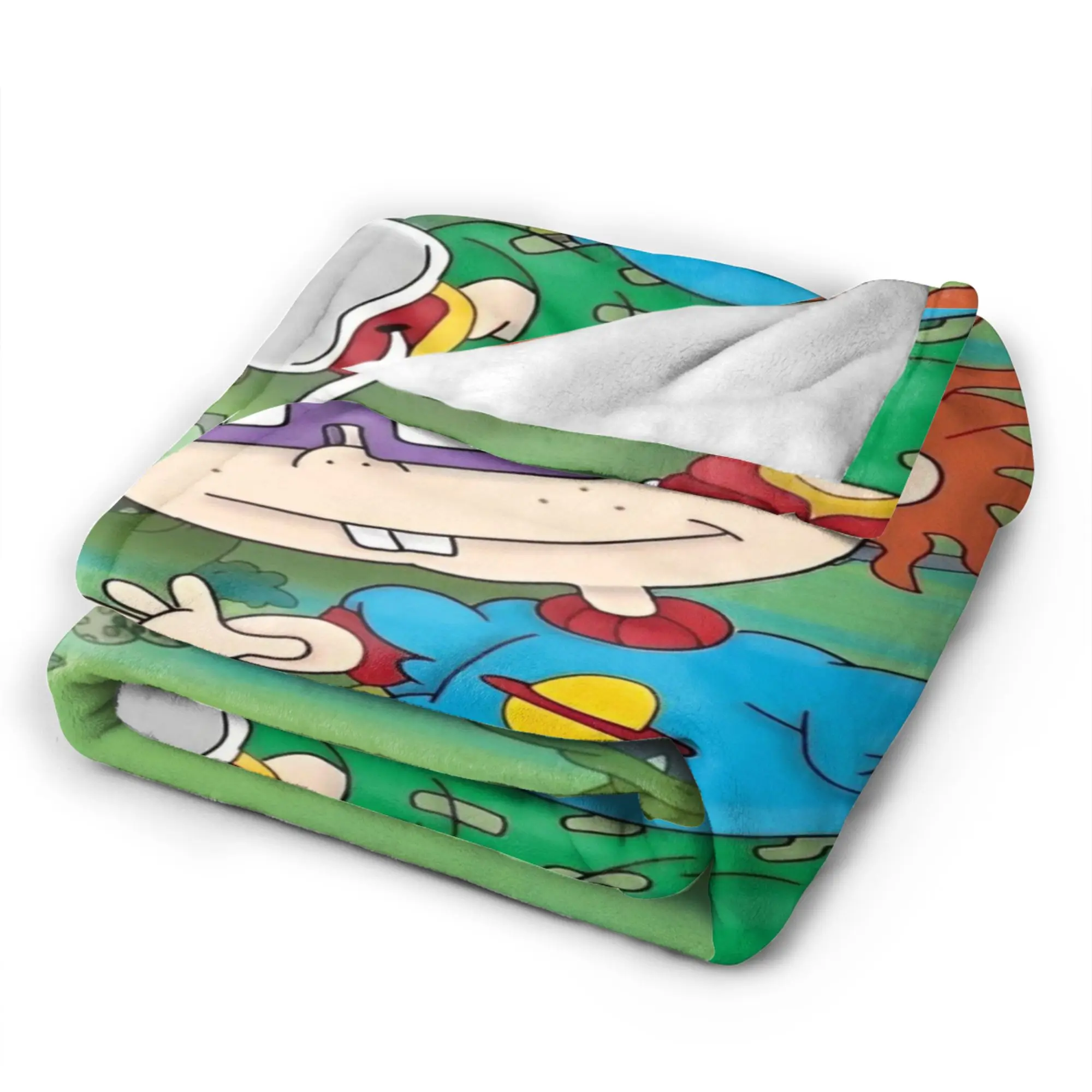 أنيق rugrat الكرتون أنيمي بطانية سوبر لينة الصوف الاسترخاء رمي البطانيات آلة قابل للغسل