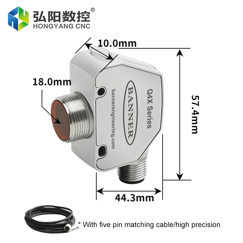 BANNER Probe Sensor Q4XTBLAF300-Q8 Laser Ranging Displacement Sensor Switch For The Side Hole Machine Laser Probe Sensor