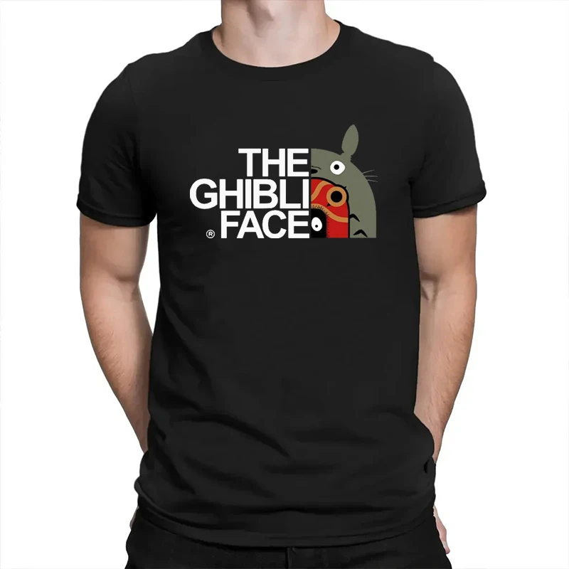 The Ghlbli Face Anime Cartoon Pattern Men Woman T-shirt Japan Miyazaki Hayao Anime Harajuku Couple's Tee Simple Funny Clothing