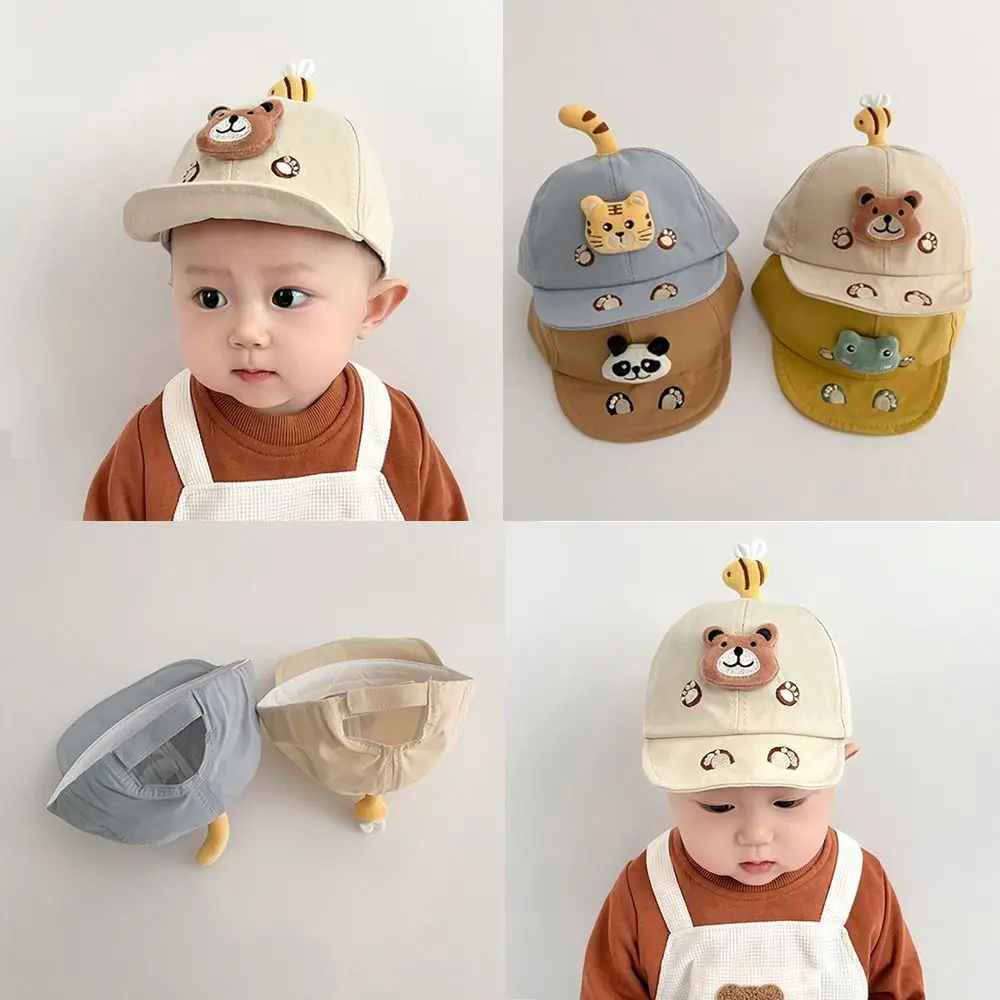 Embroidery Bear Paw Baby Baseball Caps Cartoon Animals Sunscreen Kids Peaked Caps Adjustable Sunshade Visor Hat