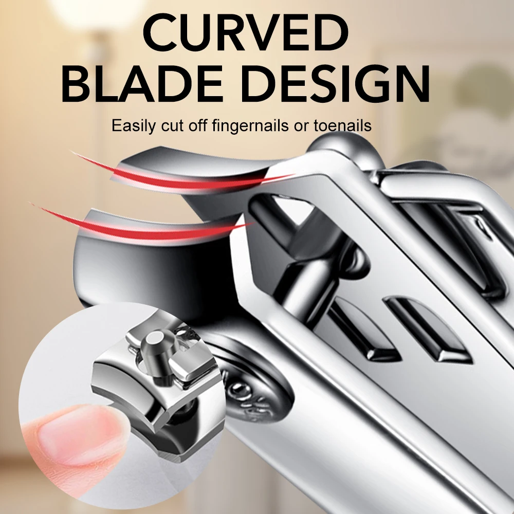1Pcs Nail Clipper Edge Fingernail Toenail Clipper Cutters Carbon Steel Built-in Nail File Finger Nail Clip Trimmer