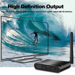 Wireless HDMI-compatible Audio Video- Adapter for Home Car Miracast Airplay VGA + RCA AV Transmitter Wifi Display Dongle