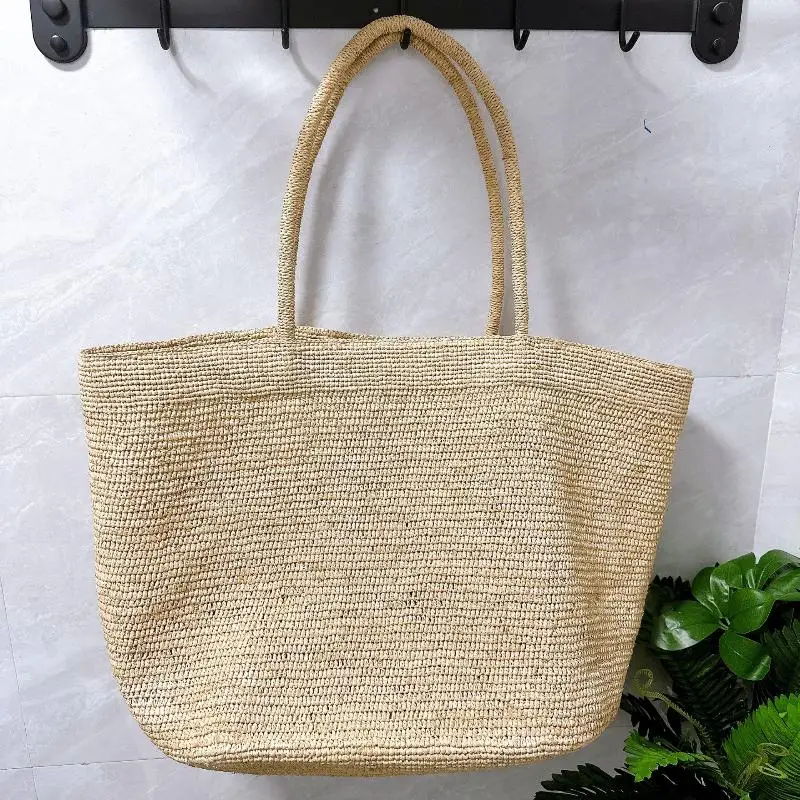 2026 Große handgewebte Raffia-Strohtasche für Damen – Luxuriöse Schultertasche für Freizeit, Sommer, Strand, Reisen und Shopping – Detail 8