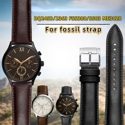 For Fossil BQ2363/2453 ME3099 3052 3054 FS5380/5453 FS4735 FS4812 Cowhide Strap Men's Vintage Genuine leather Watchband 20 22mm
