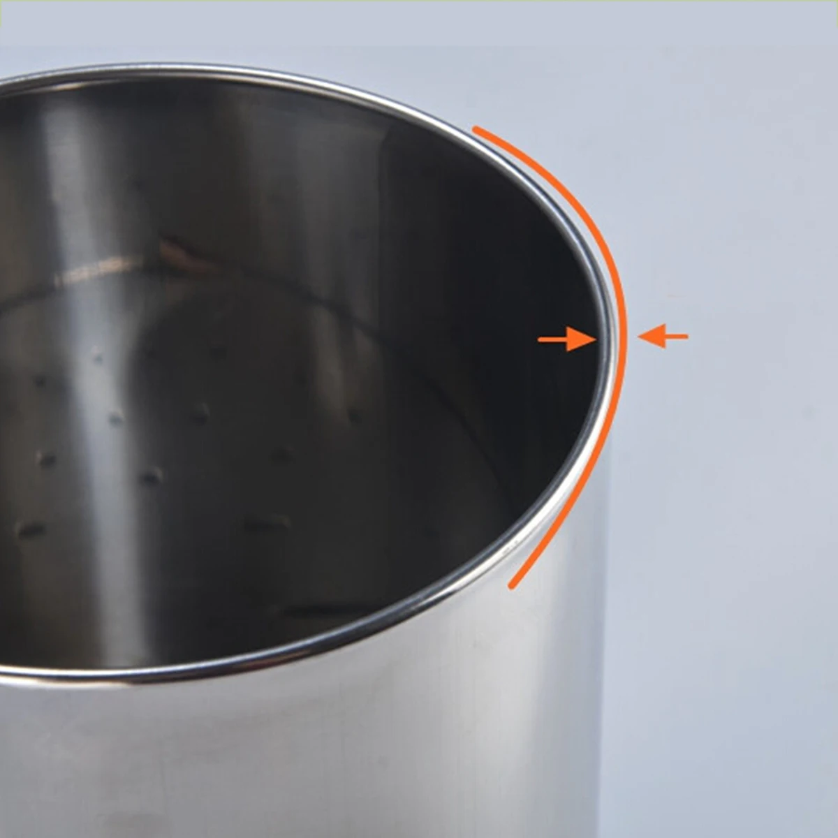 

17X15Cm Stainless Steel Utensil Holder Thickened Countertop Storage Rack Drain Holes Cooking Tool Organizer Flatware