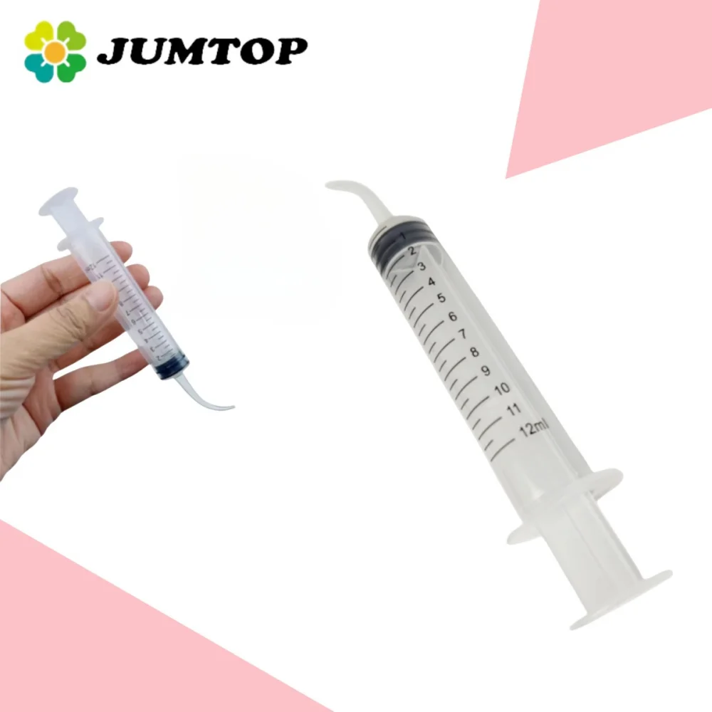 

5 шт., 12 мл, набор шприцев для ирригации зубов - одноразовые шприцы для чистки полости рта с изогнутым наконечником для стоматологической клиники и клинических процедур