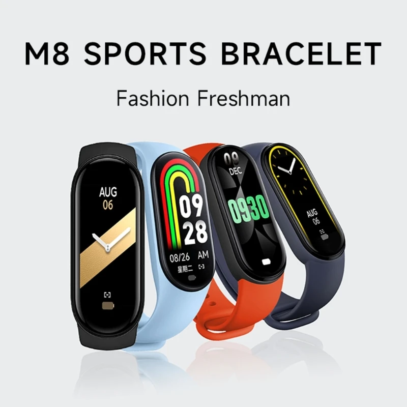 M8 Smartband  Watch Heart Rate Blood Pressure Oxygen Tracker Smartwatch IP67 Fitness Sport Bracelet For Mi Band