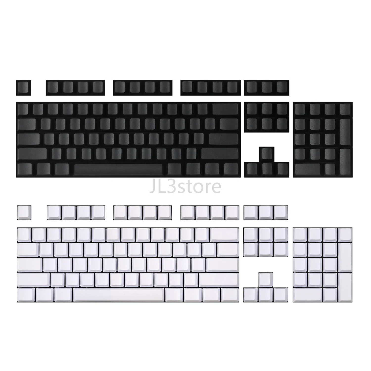 

OEM height, black and white unengraved pbt keycaps filco87 104 mechanical keyboard keycaps, unengraved keycaps