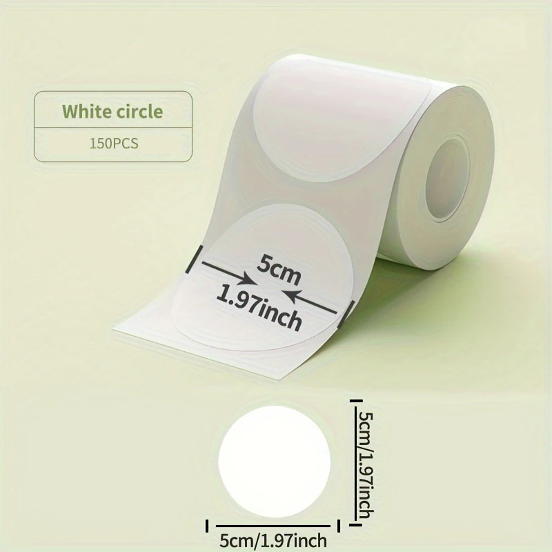 Printer Label Paper P50/S2/D100/D200 Thermal Printer Sticker Round 50mmx50mm Waterproof Tear-Resistant For Office Kitchen School