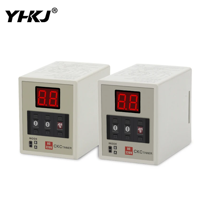AH3-DM Digital Display Time Relay Dual Modes High Accuracy LED Delay Timer 0.01S-990H 12~380V for Electrical Control Systems