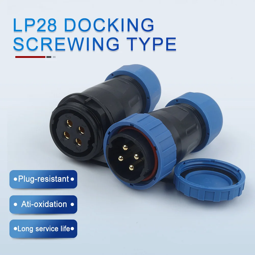 

SP28 LP28 Docking Aviation Connector IP68 Waterproof 2/3/4 Pin No Welding Required Cable Connectors Plug Socket Male Female Port