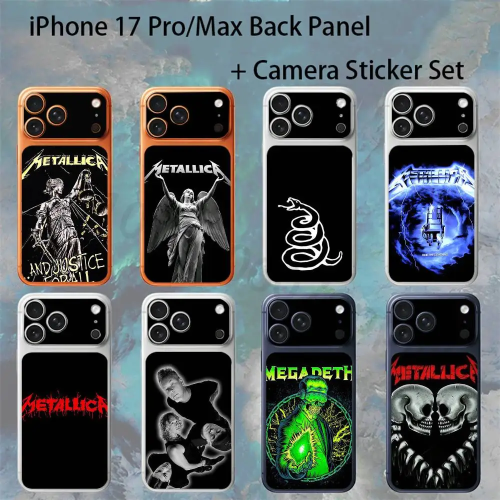 

Защитная пленка-наклейка на заднюю панель для iPhone 17 Pro/Max с дизайном альбома Metallica и логотипом, с защитой камеры