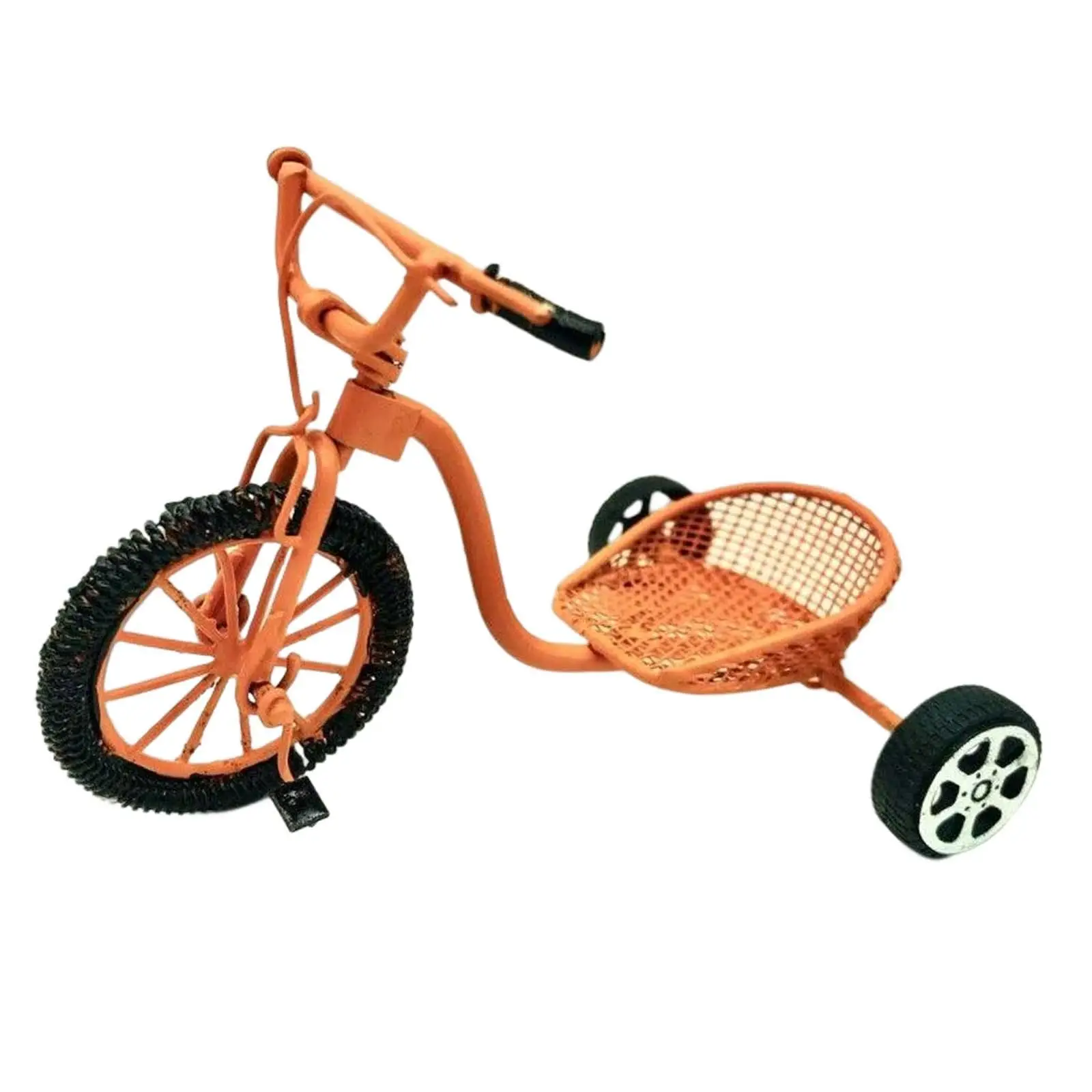 Simulation Mini Tricycle Model Trike 1:12 Dollhouse Decor Accessories Furniture Set Doll House Children Toy