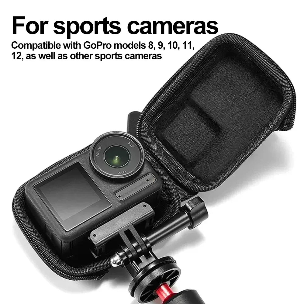 For GoPro Hero  9 10 11 12 Storage Case Portable Carrying Bag with Hook Protective EVA Case for DJI Action4/3 Accessories Shell