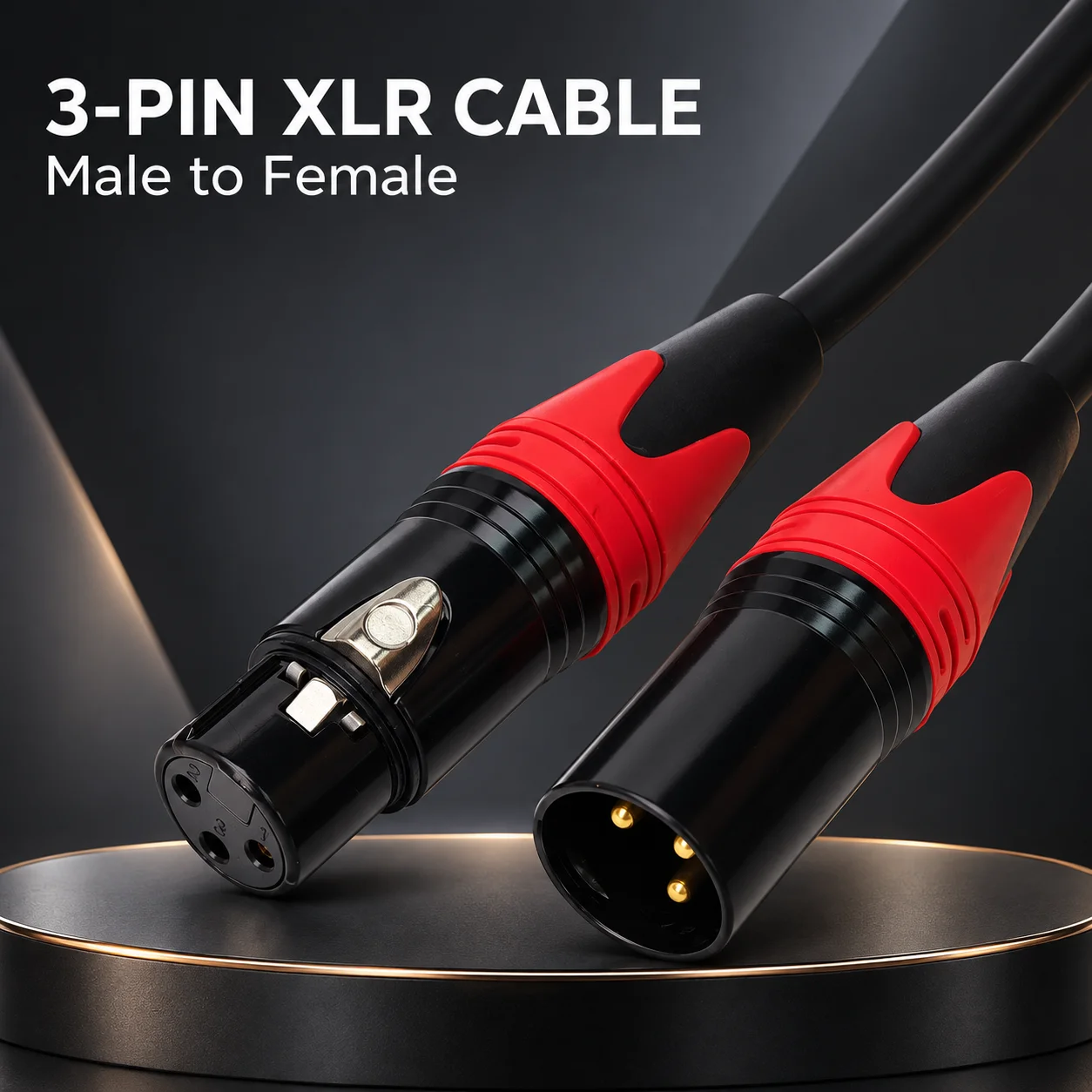 3 Pin XLR Male to Female Balanced Microphone Cable Audio Extension Lead for Mixer Amplifier Speaker Studio Recording Live Stage