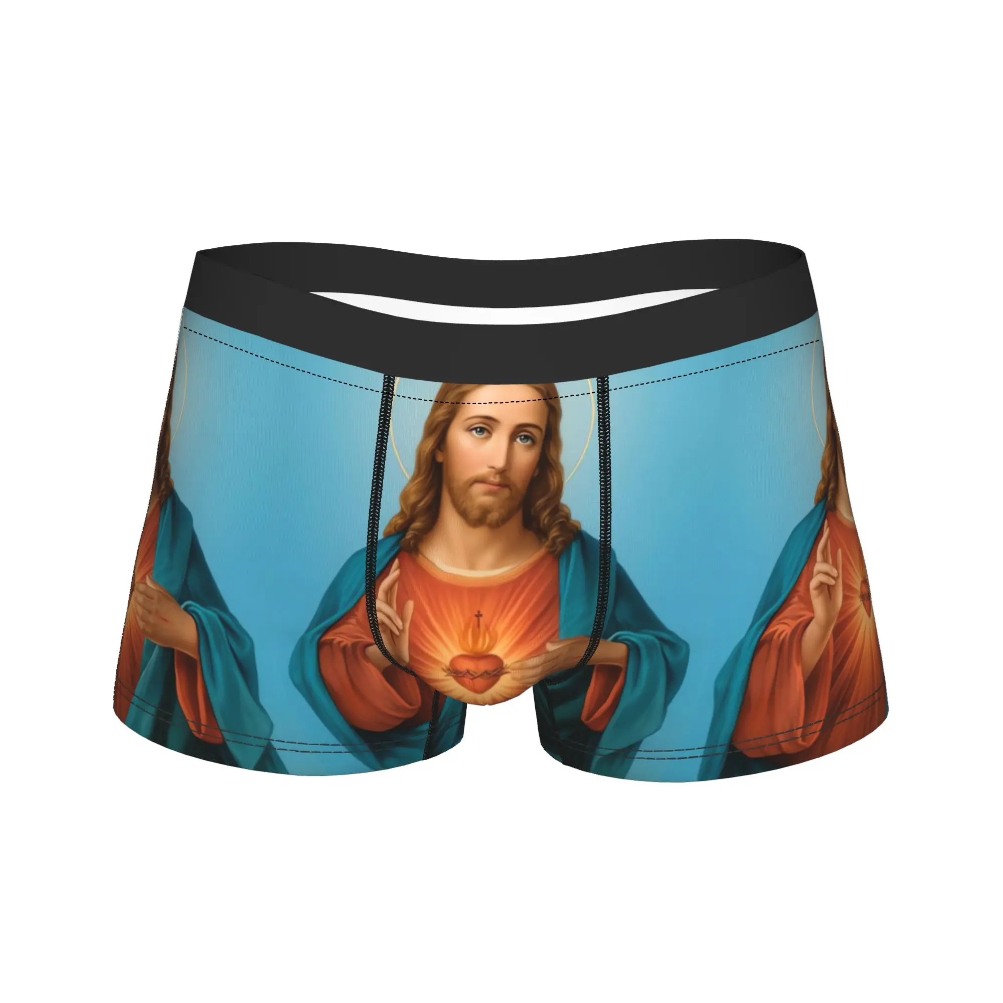 Jesus Sacred Heart Art Boxershorts  3D Pouch Underwear High Quality Print Shorts Briefs Classic Males Underpants Plus Size