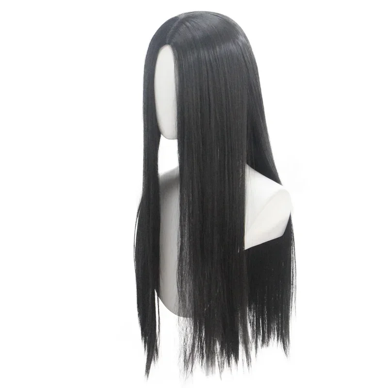 The Addams Family Movie Character Black Long Straight Synthetic Wig For Halloween Cosplay Wig Fit For Movie Show CYGK7B