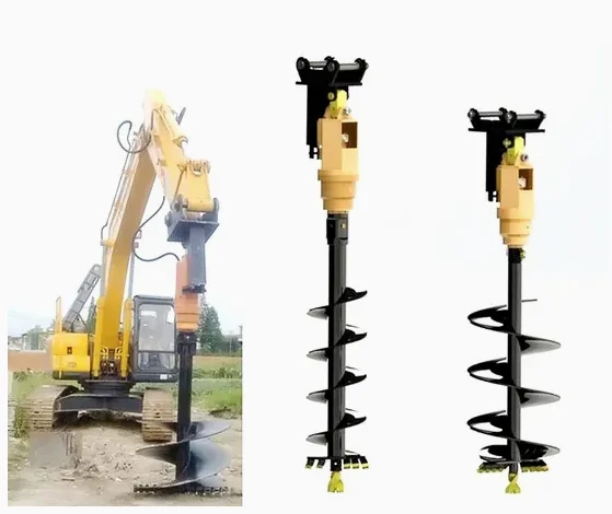 Drilling Holes Machine Excavator Attachments Hydraulic Earth Auger 1 Year Warranty for Report Video Inspection