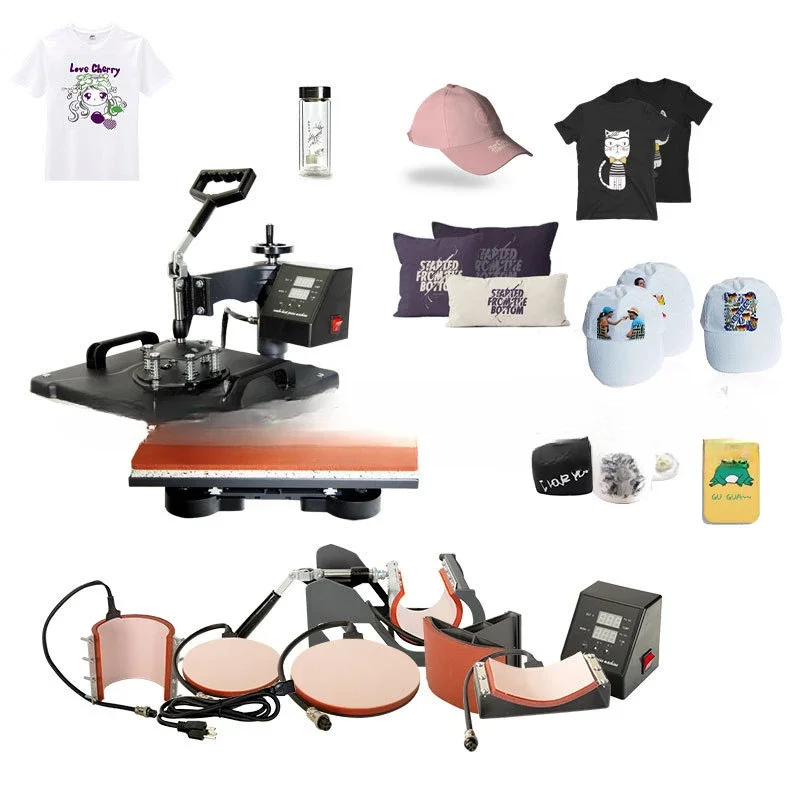 3838 6 in 1 heat transfer machine T-shirt printing machine heat of sublimation press hat mug printing machine