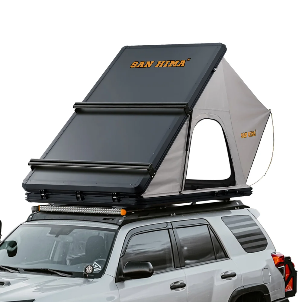 SAN HIMA Off Road 4x4 Suv Universal Hard Alloy Camping Car Roof Top Tent For 1-3 Person