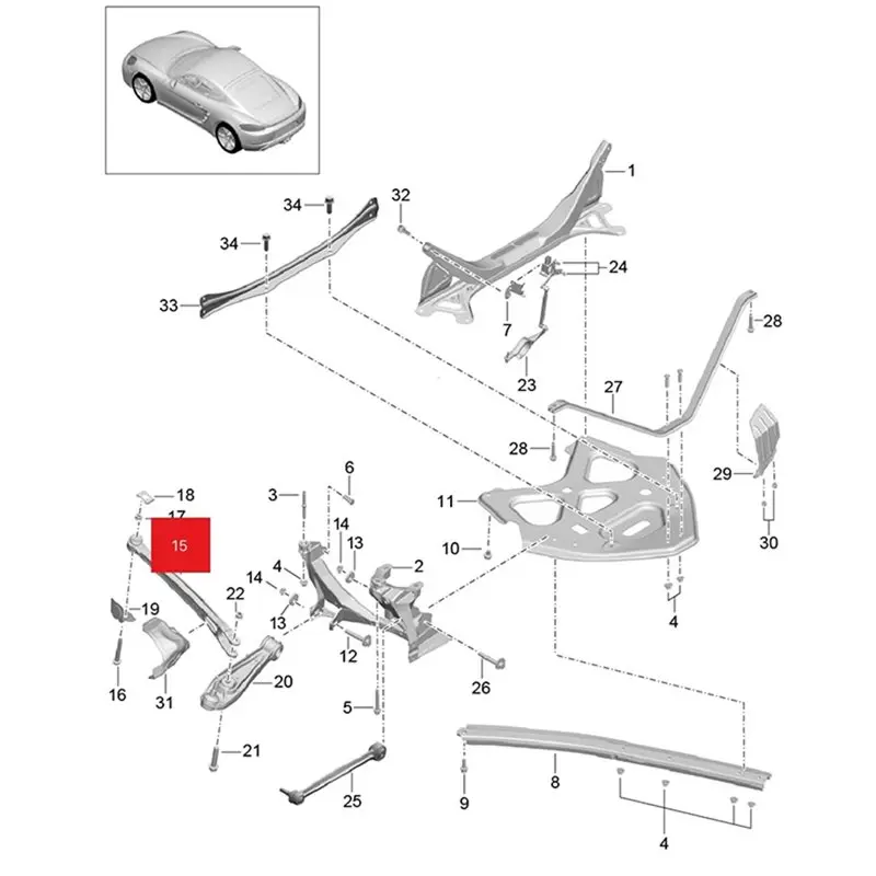 A04E-Suspension Control Fork 982501401 For Boxster, Cayman, Panamera