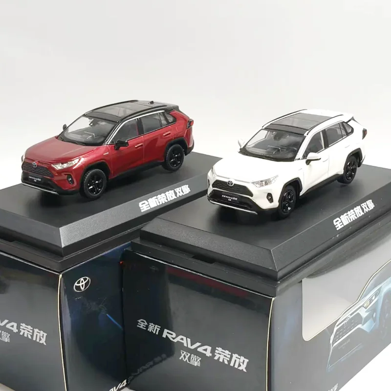Modelo de Carro em Liga Fundida Escala 1:43 do Novo SUV RAV4, Acabamento Realista para Coleção, Decoração e Presente para Meninos, Exibição Estática
