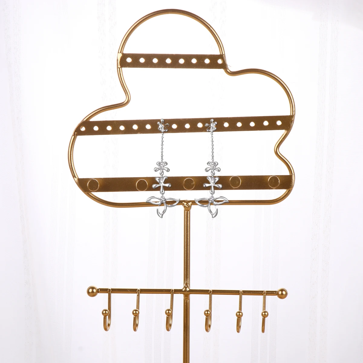 Ear Earring Organizer Cloud Shaped Jewelry Storage Rack Display Stand For Necklace Ring Bracelet Holder Decor Gift Golden