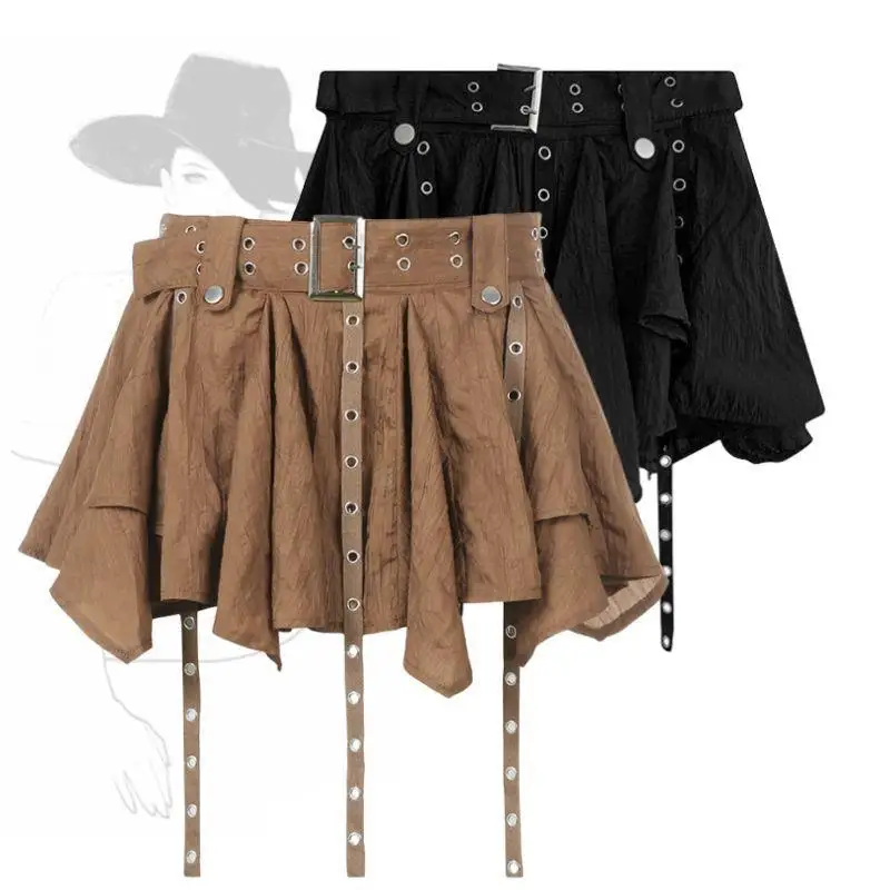 กระโปรงมินิจีบผู้หญิง กระโปรงสไตล์ไมโครแนวราบ กระโปรงเต้นรําระบาย มีให้เลือกหลายสีลายสก๊อตและสีทึบ