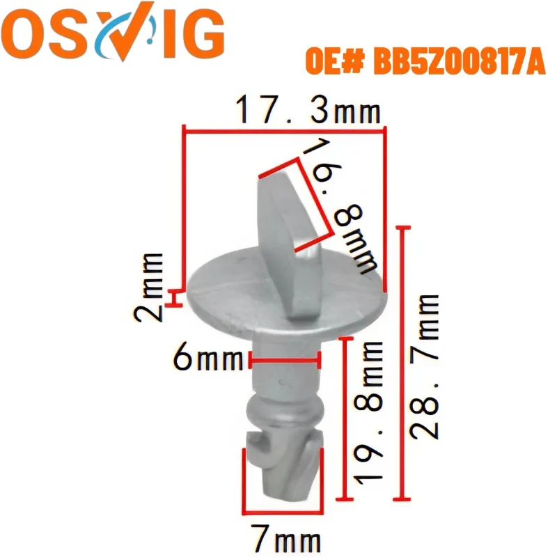 4PCS Metal Mounting Clips for the Engine Underbody Shield, Compatible with the Ford Explorer Edge OE# BB5Z00817A