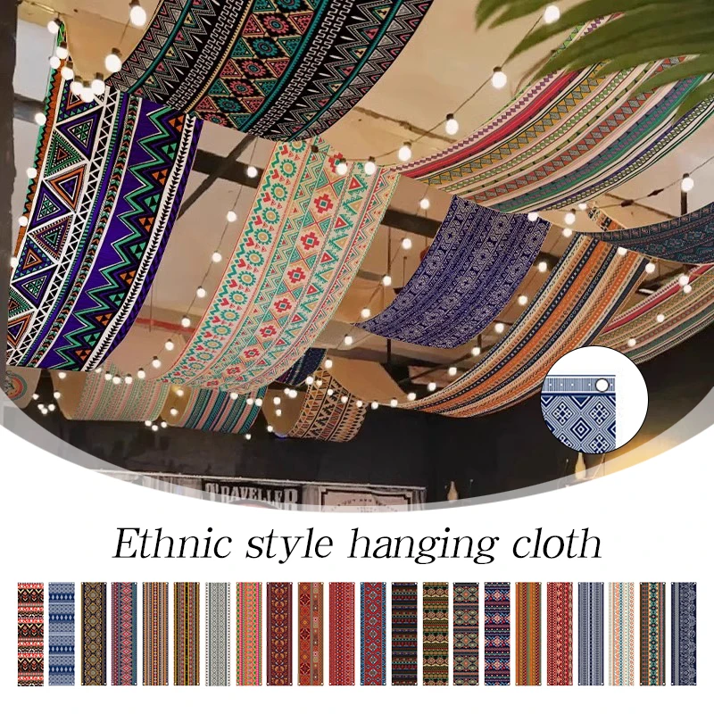 

Bohemian Ethnic Style Hanging Ceiling Cloth Background Decorative Jacquard Geometric Yarn Dyed Fabric For Home Decor Sewing