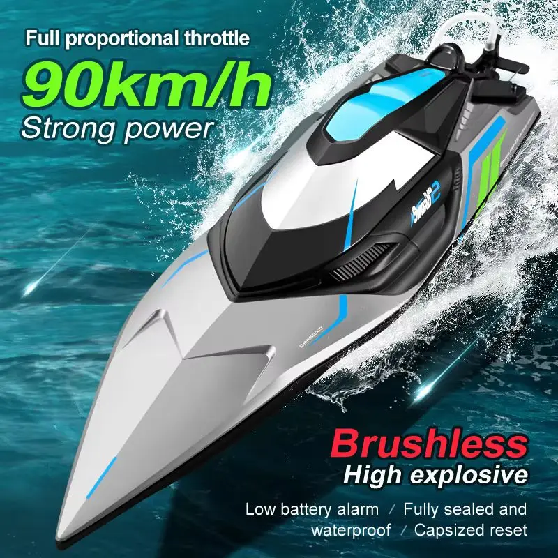 S2 Max Brushless High Speed Rc Boat 90km/H Waterproof Electric Remote Control Speedboat 2.4ghz Adult Ship Model For Water Pool