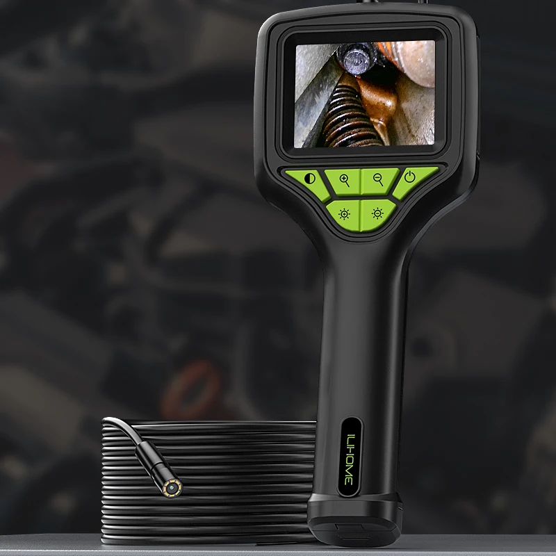 2.8'' Screen Hand-held Industrial Endoscope 1080P IP67 Waterproof Borescope 8mm Inspection Camera for Pipeline Rigid Cable