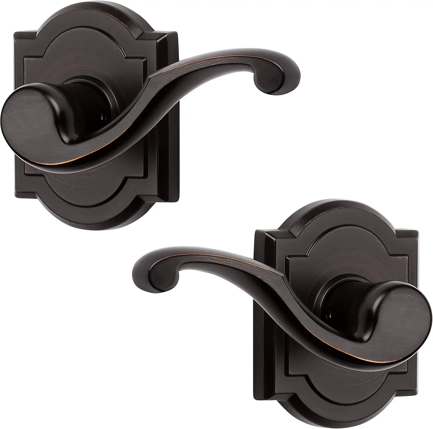 Baldwin Madrina, Interior Passage Door Reversible Lever for Hallway/Closet/Rooms, Non-Locking Door Handle, in Venetian Bronze