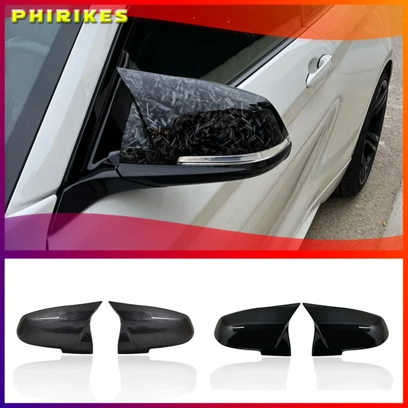 Für BMW Serie 1 2 3 4 F20 F21 F22 F30 F32 F36 X1 F87 M3 Rückspiegelabdeckung Seitenflügel Rückspiegelgehäuse Glänzend Schwarz
