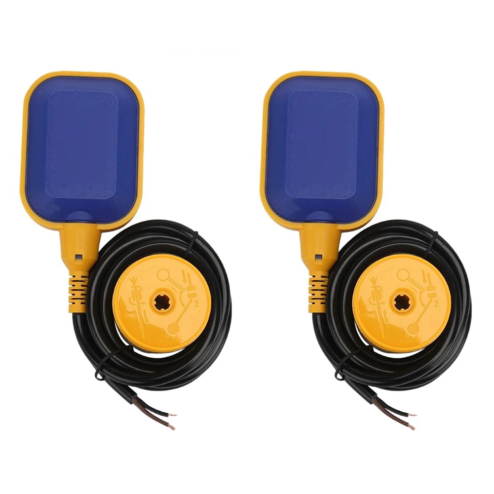 2pcs Submersible Level Switch for Water Tower Tank and Aquarium Applications with PVC Housing and Robust Float Design