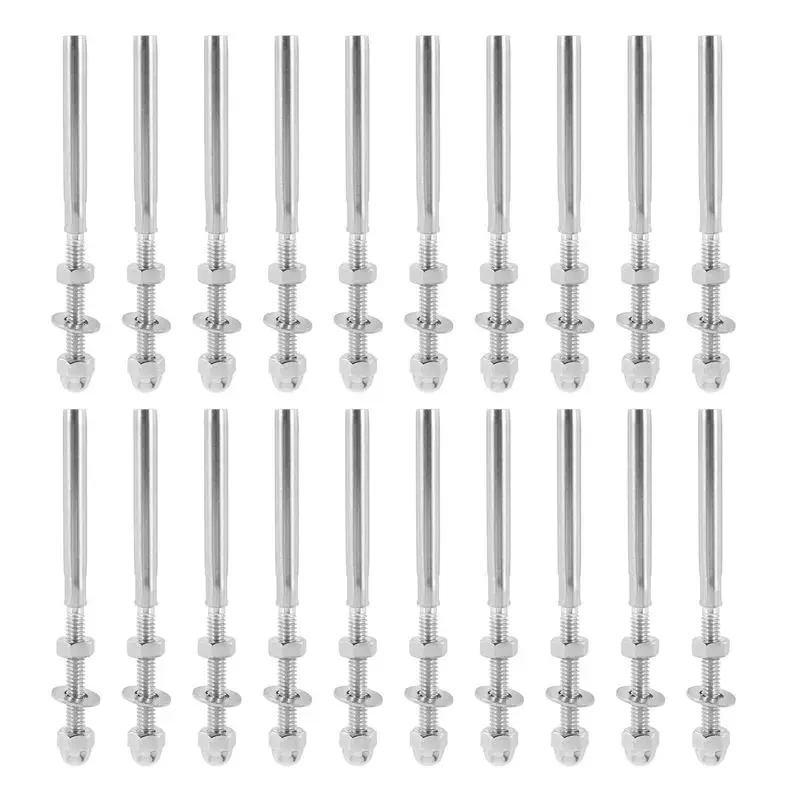 

B45C 20Pack Threaded Terminal Stud Stainless T316 Marine Grade Stud End Fitting Terminal For 3/16 Inch Cable Deck Railing Hand S