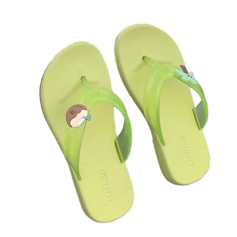 

Transparent Strap Women Flat Flip Flops Cartoon EVA Beach Thong Sandals Anti Slip Shoes Platform Slippers Indoor Outdoor