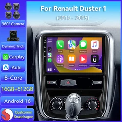 Android 16 Carplay Auto Car Radio For Renault Duster 1 2010 2011 2012 - 2015 Multimedia GPS Player Stereo Head Unit Wireless DSP